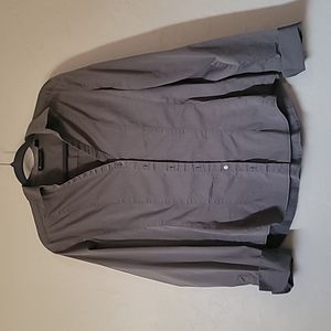 7th Avenue Grey Fitted Button Up Blouse